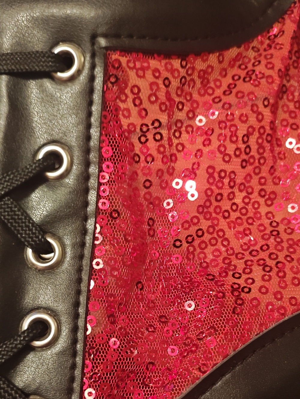Red Sequin Bat Wing Kids Costume Harness - Picture 2 of 5